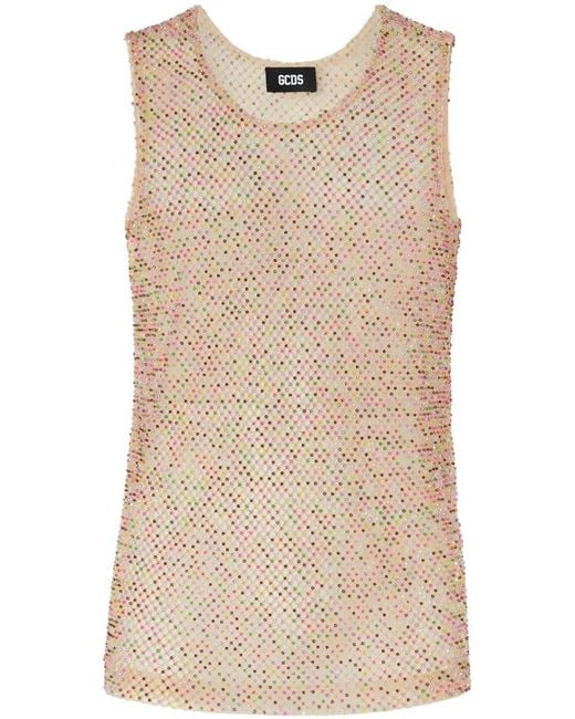 Gcds Natural Tulle Tank Top for men