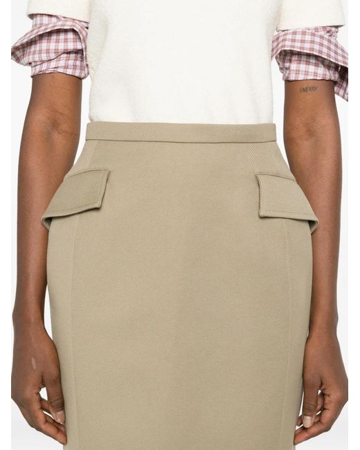 N°21 Natural Front-Pocket Mini Skirt