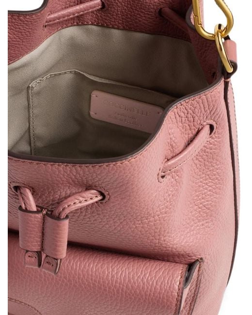 Coccinelle Pink Beat Generation Leather Bucket Bag