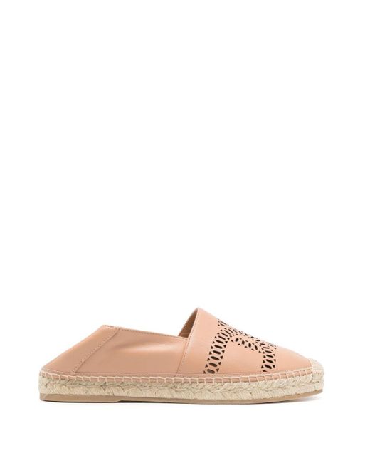 Tod's Pink Kate Leather Espadrilles