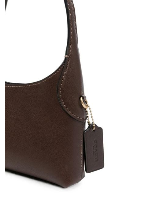 COACH Brown Logo-Print Shoulder Bag