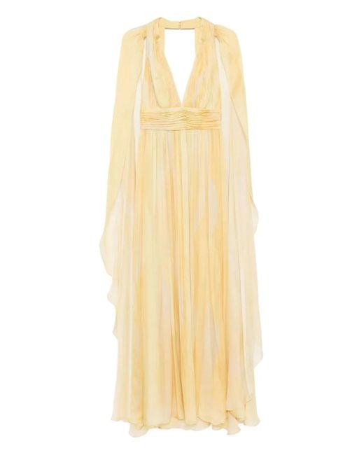 Elie Saab プリント ドレス Metallic