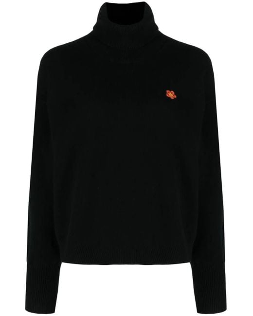 KENZO Black Pullover Mit Boke Flower-Patch