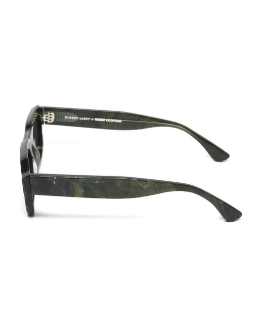 Thierry Lasry Black Marble-Effect Rectangle-Frame Sunglasses