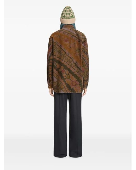 Dries Van Noten Brown Loose Corduroy Shirt for men