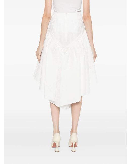 Róisín Pierce White Asymmetric-Hem Trousers