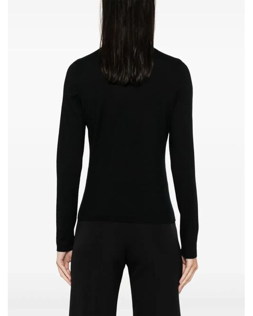 Max Mara Black Cashmere Knit Roll-Neck Sweater