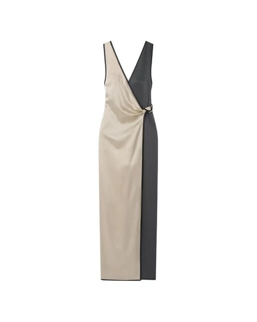 Nanushka White Colour-Block Wrap Dress