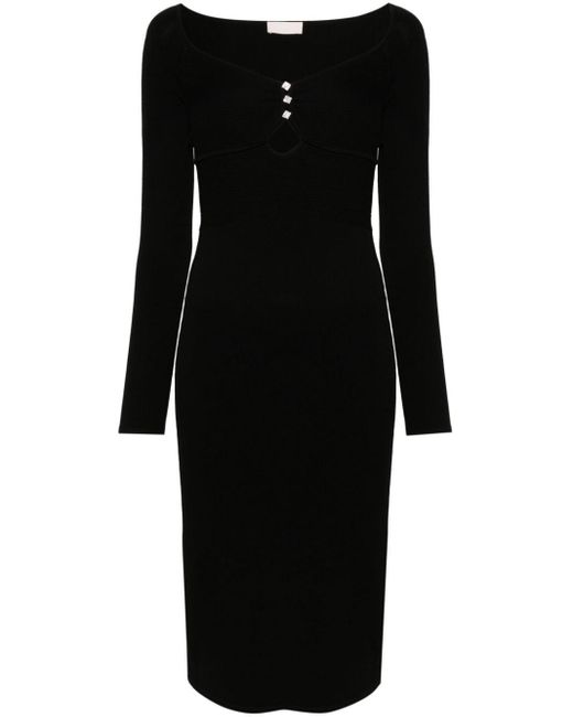 Liu Jo Black Long-sleeve Knitted Dress