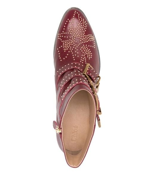 Chloé Red Susan Stiefel mit Nieten