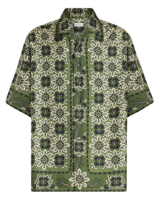 Etro Overhemd Met Bloemenprint in het Green voor heren