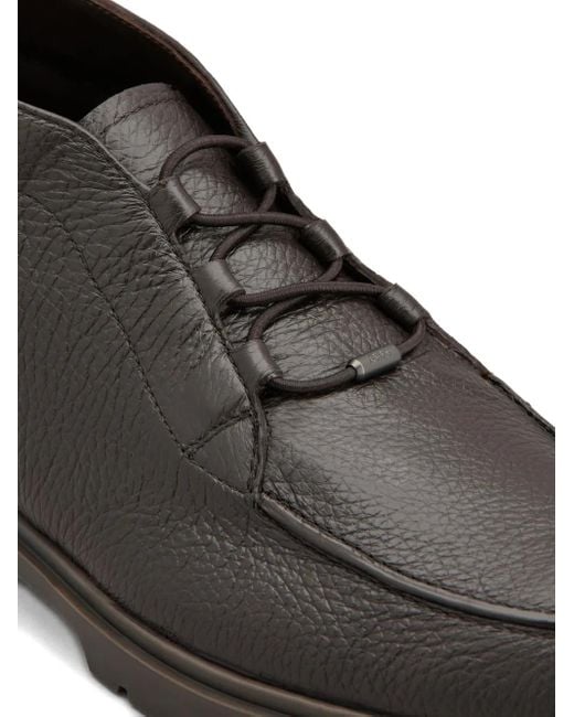 Tod's Brown Pebble-Grain Lace-Up Boots for men