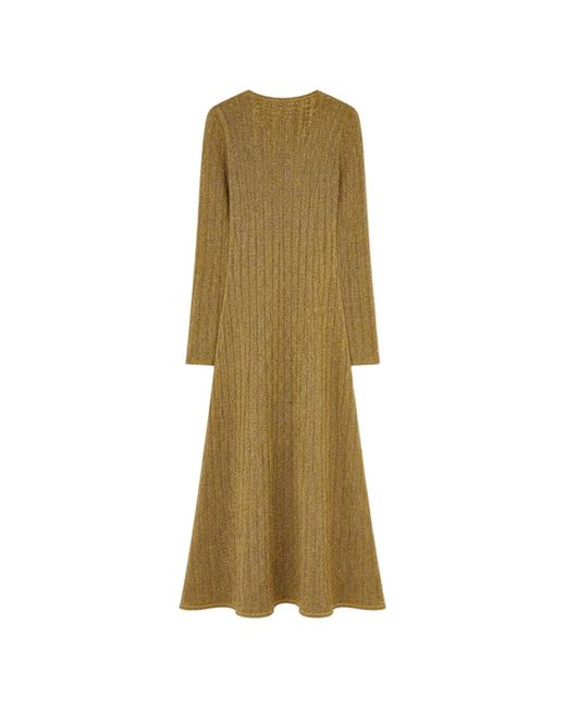 RETORI Natural Floral-Jacquard Knitted Maxi Dress