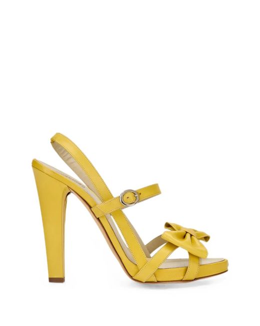 Moschino Metallic Bow-Detail Buckle-Strap Sandals