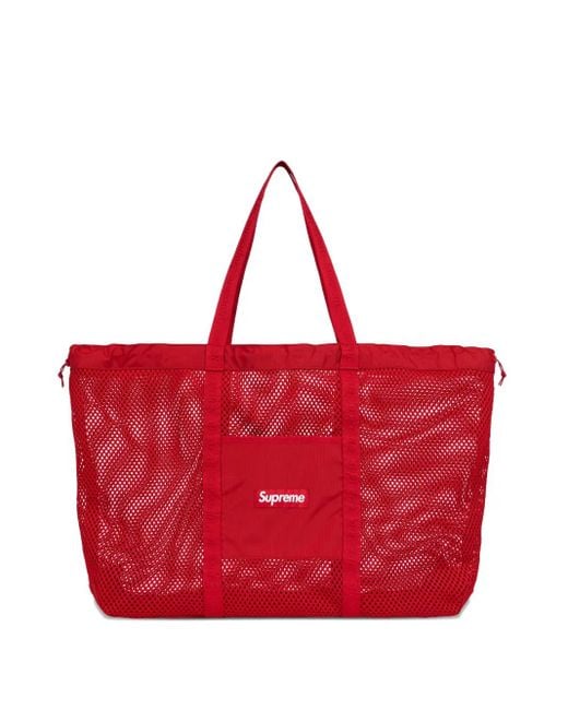 メンズ Supreme メッシュ ハンドバッグ Red