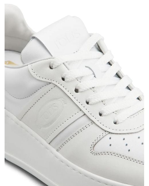 Tod's White Leather Platform Sneakers
