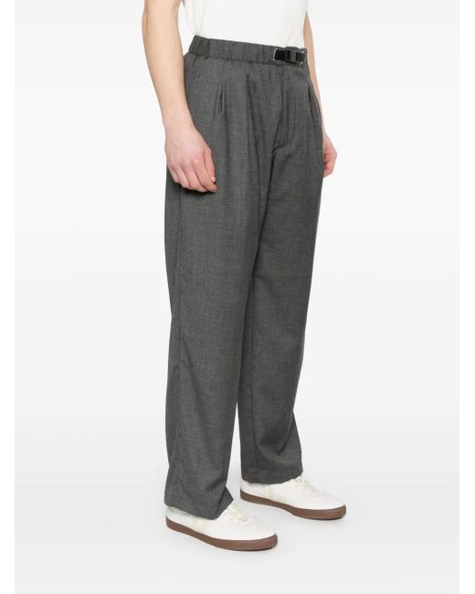 White Sand Gray Straight Trousers for men