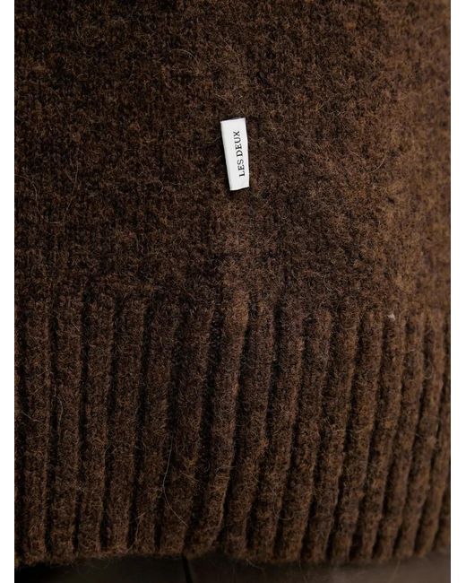 Les Deux Brown Gilbert Crew-Neck Sweater for men