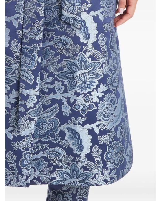 Temperley London Francis フローラル ベルテッドコート Blue