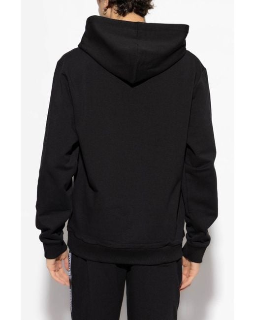 Moschino Black Logo-Trim Lounge Hoodie for men