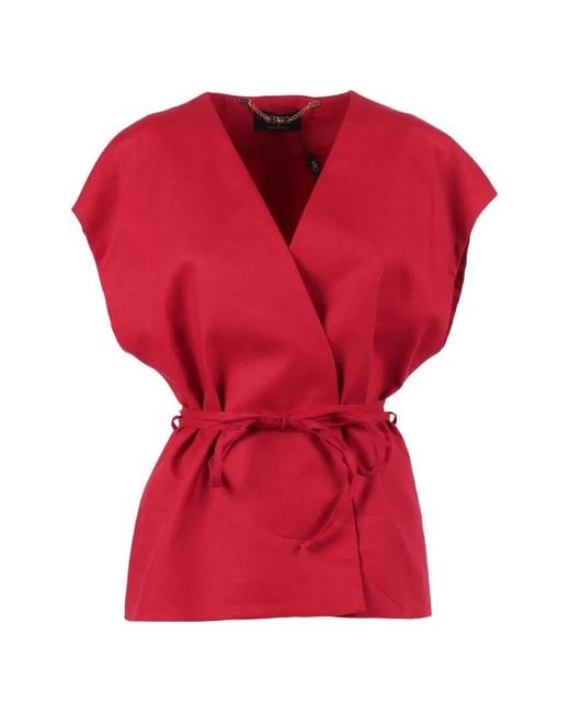 Clips Red Belted Wrap Jacket