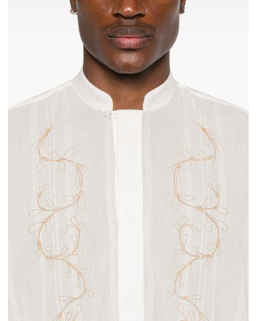 Lardini White Chain-link Detail Cotton Shirt for men
