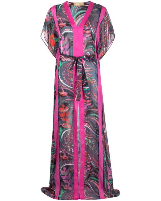 Emilio Pucci Purple Printed Kaftan Dress