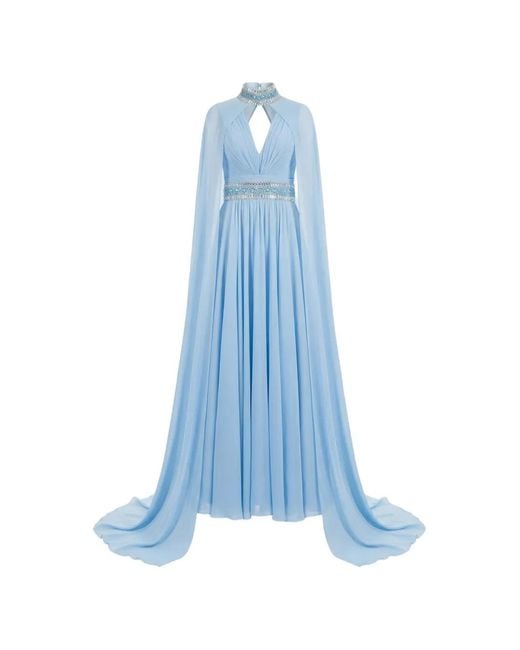 Gatti Nolli by Marwan Blue Embellished Maxi Dress