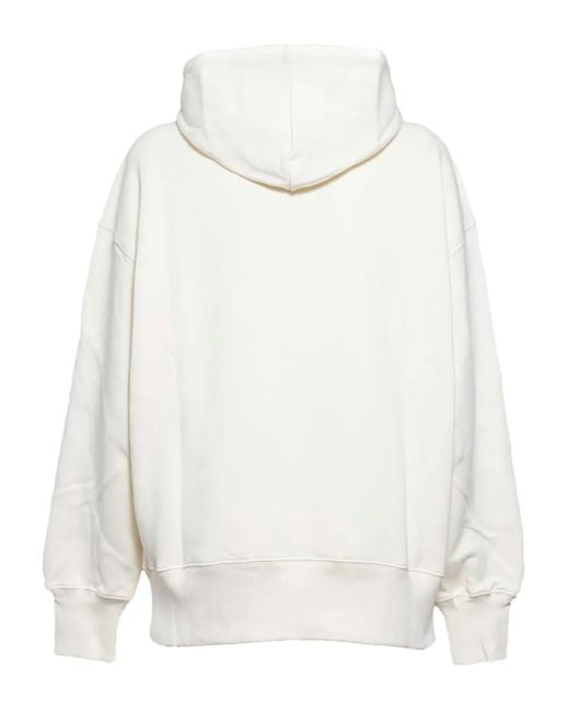 MSGM White Graphic-Logo Hoodie