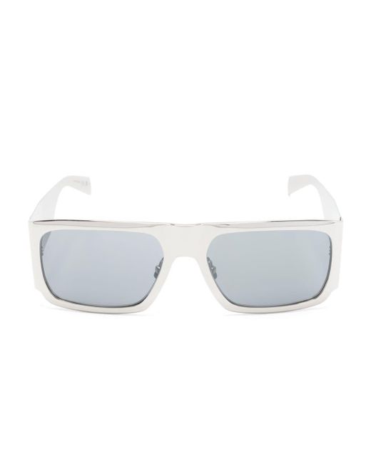 Saint Laurent White Shield-frame Tinted Sunglasses for men