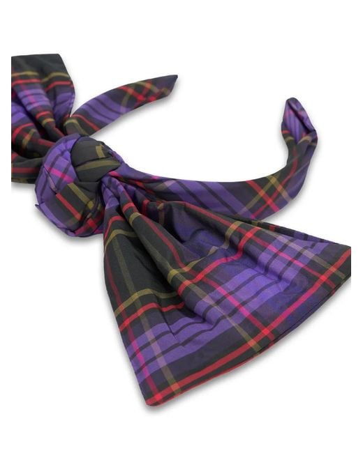 Red(v) Blue Plaid Bow Headband