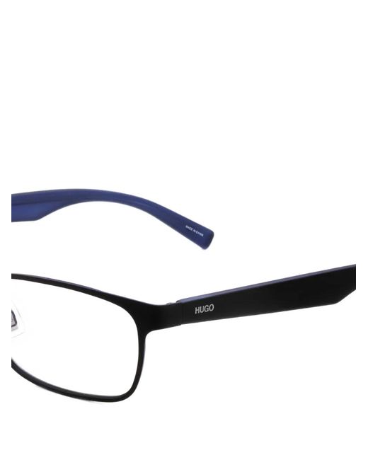 Boss White Rectangle-Frame Glasses for men