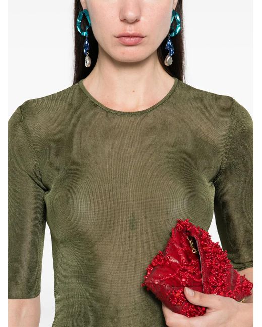 Saint Laurent Green Knitted Top