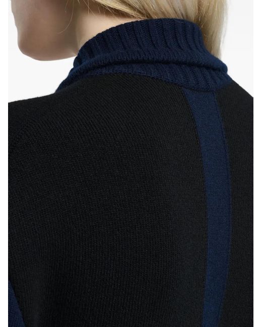 Barrie Blue Colour-Block Button Cardigan