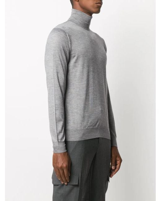 SUITE 191 Gray Roll-Neck Cashmere Jumper for men