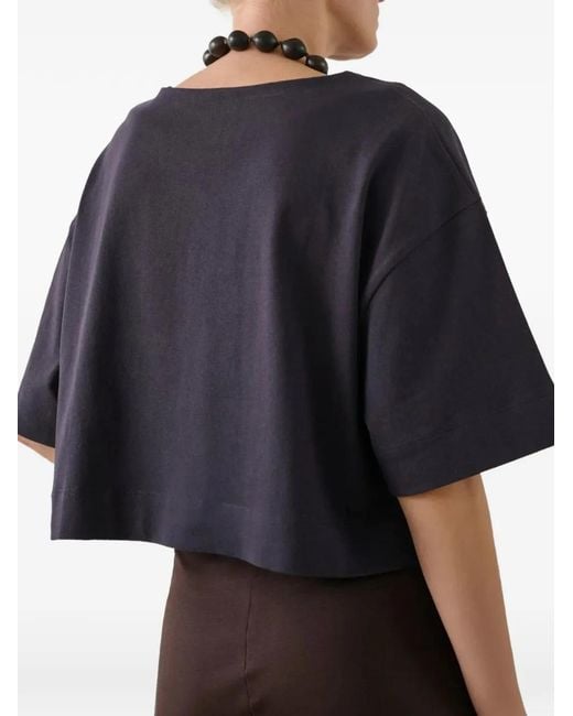 Soeur Blue Davina Cropped T-Shirt