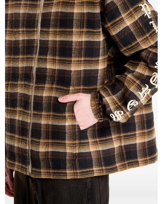 Pleasures Brown Veste À Capuche Groove À Carreaux for men