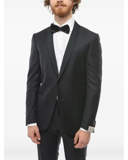 Corneliani Black Ceremony Academy Shawl-Lapel Suit for men