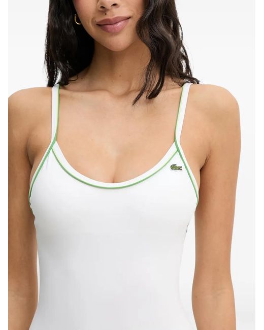 Lacoste White One Piece Trim Accent Swimsuit