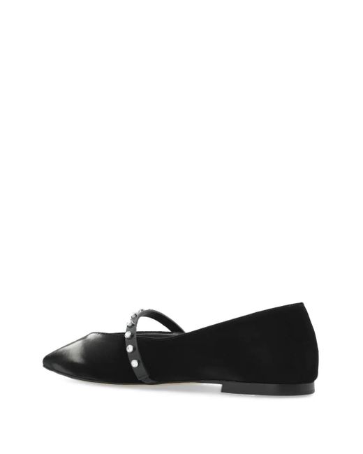 McQueen Black Stud-Detailing Ballet Flats