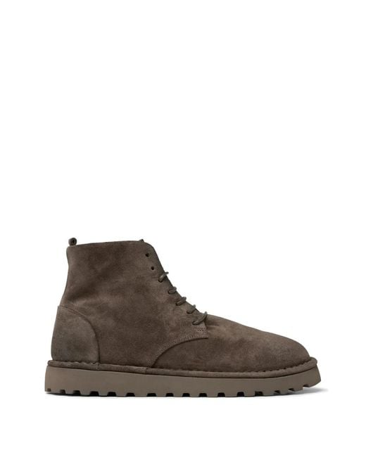 Marsèll Brown Lace-Up Suede Ankle Boots