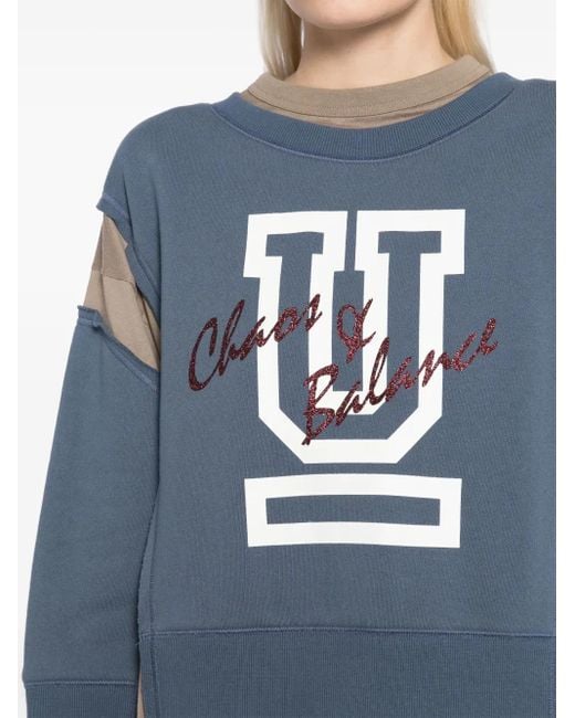 Undercover Gray Contrast-Panel Cotton Sweatshirt
