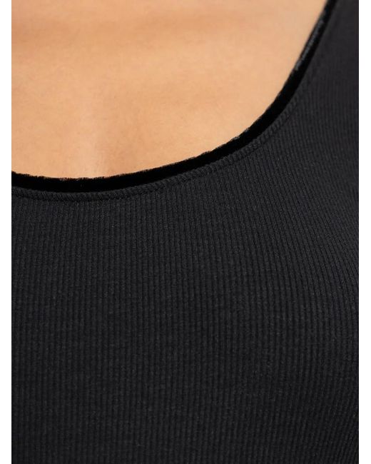 FRAME Black Ribbed Top