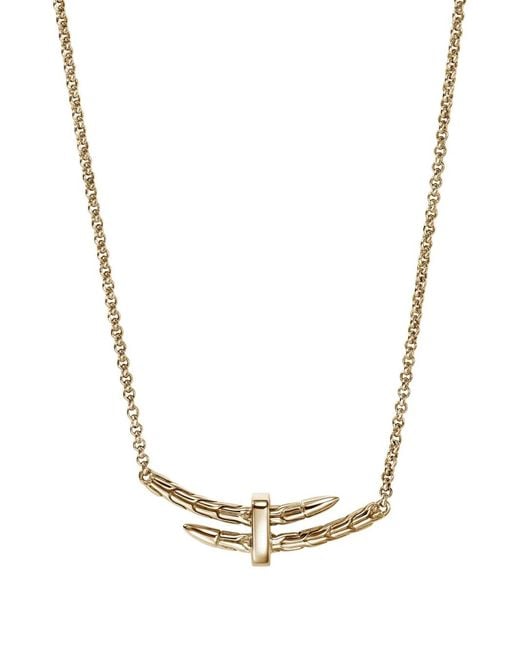 John Hardy Metallic 14K Spear Station Diamond Necklace