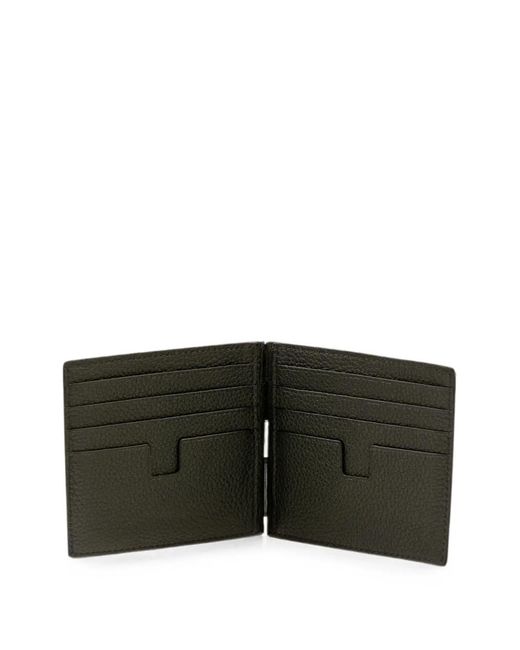 Tom Ford Black Money-Clip Leather Wallet for men