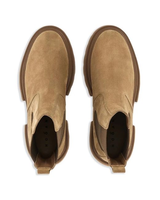 Hogan Brown Elastic Panels Rubber Sole