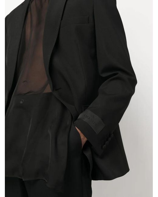 Valentino Garavani Black Logo-Patch Single-Breasted Blazer for men