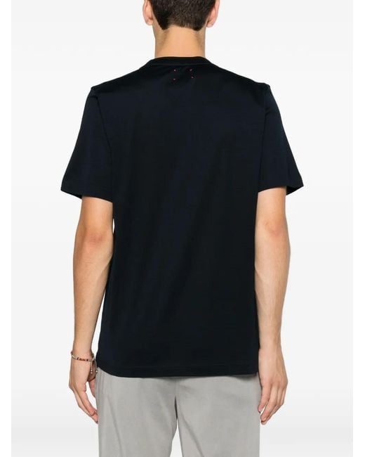 Kiton Black Logo-Embroidered T-Shirt for men