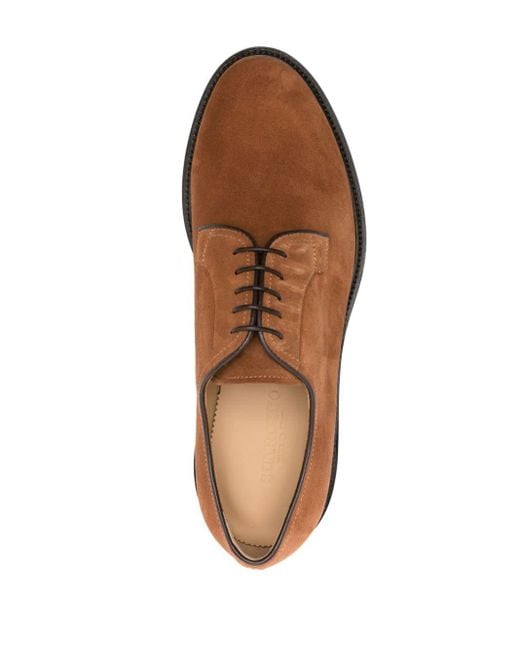 Scarosso Brown Harry Snuff Suede Derby Shoes for men