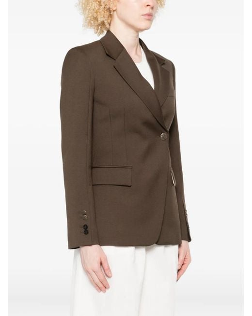 Dondup Brown Single-Button Notched-Lapels Blazer